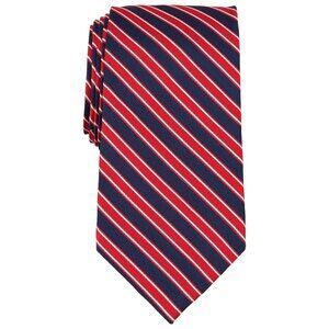 NWT Brooks Brother Mens Track Striped Tie Necktie OS Red Blue Silk Regular Fit